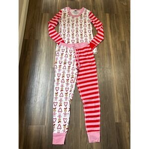 Hanna Andersson Grinch Cindy Lou Striped Candy Cane Heart Pajama Set Adult Small